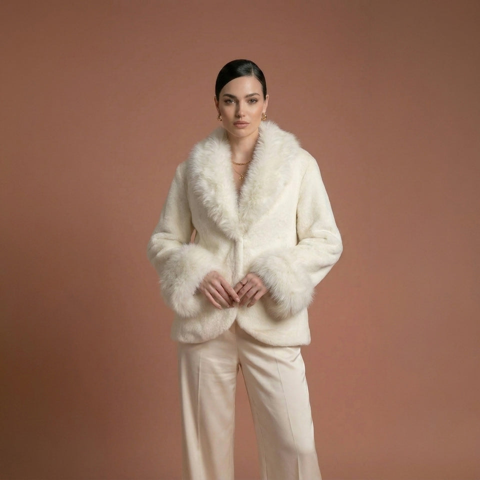 Alcantara Vegan Kürk Kaban Ekru