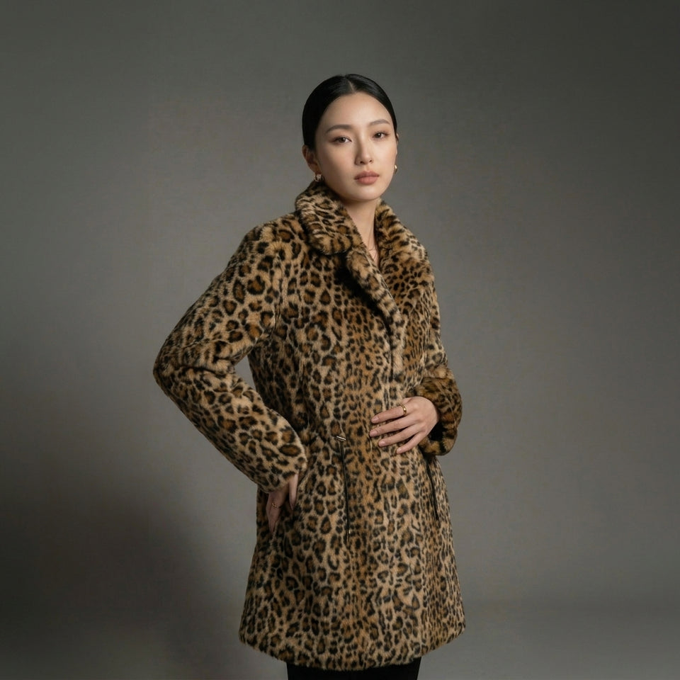 Leopar Kürk - Kahverengi/Siyah