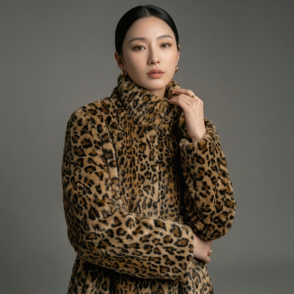 Leopar Kürk - Kahverengi/Siyah