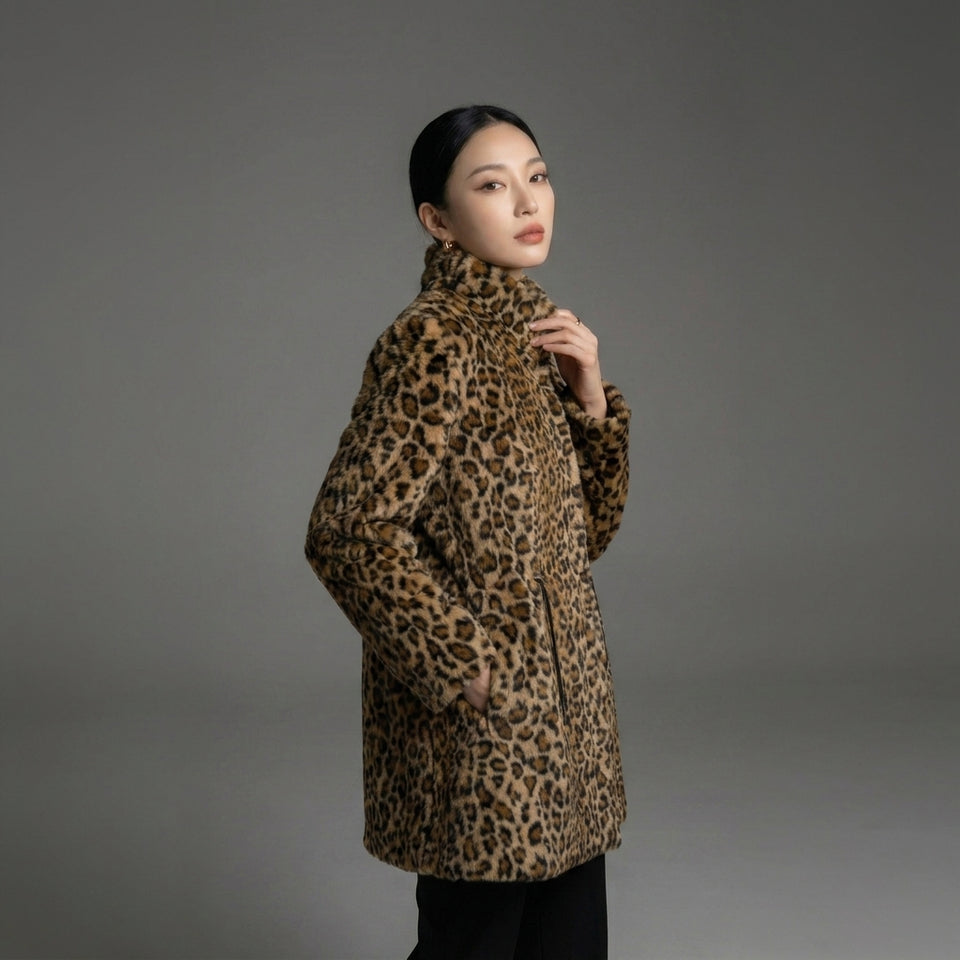 Leopar Kürk - Kahverengi/Siyah