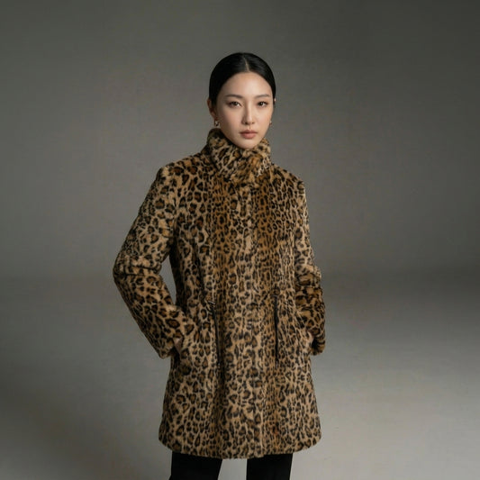 Leopar Kürk - Kahverengi/Siyah