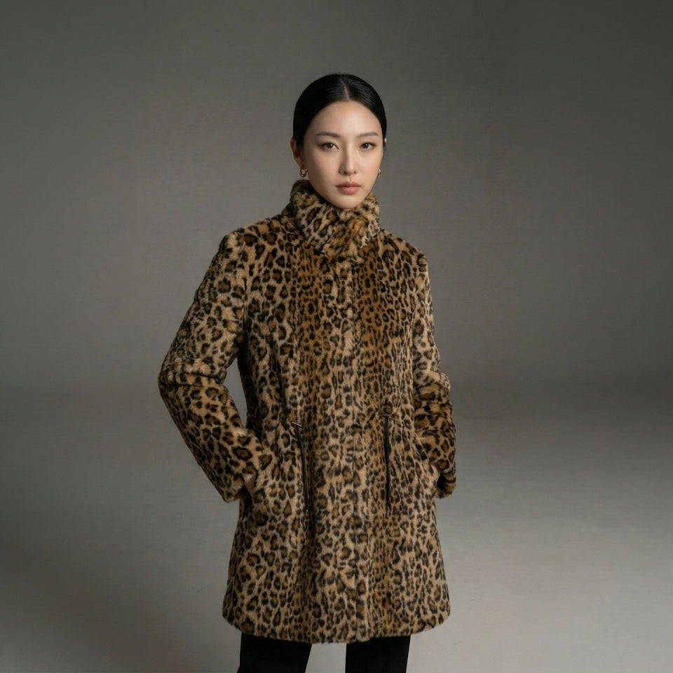 Leopar Kürk - Kahverengi/Siyah